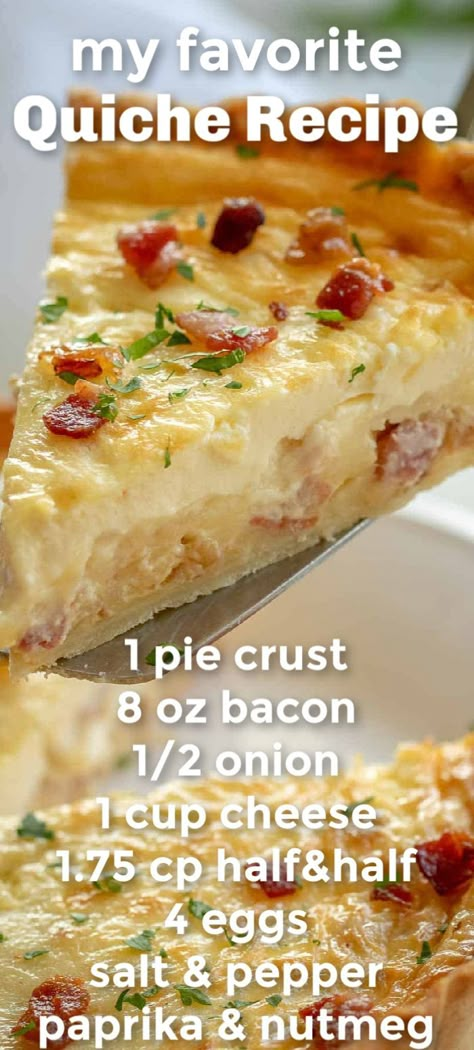 The best EASY Quiche Lorraine with a savory egg custard, bacon, and cheese filling in flaky pie crust. Quiche Lorraine is the gold standard of quiche recipes! Perfect breakfast and brunch food. #quiche #quicherecipe #quichelorraine #howtomakequiche #piecrust #savorypie #natashaskitchen Pie Crust Quiche, Classic Quiche, Keto Quiche, Quiche Lorraine Recipe, Easy Quiche, Breakfast Quiche Recipes, Quiche Recipes Easy, Bacon And Cheese, Breakfast And Brunch