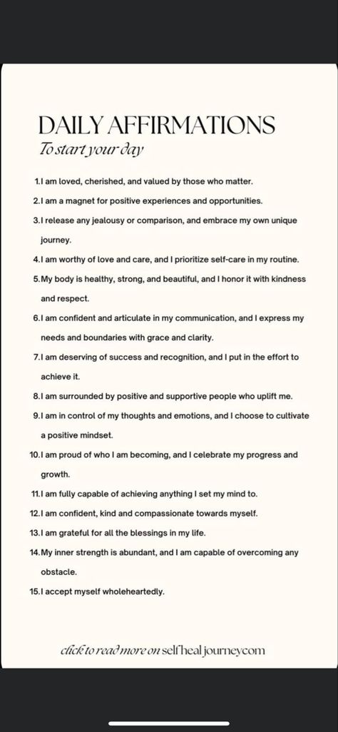 Daily Affirmations For Journal, Affirmation List Ideas, 31 Days Of Affirmations, Set Your Intentions For The Day, Affirmation For A Good Day, Positive Affirmation Of The Day, How To Start The Day Positive, What Is An Affirmation, Motivation To Start The Day