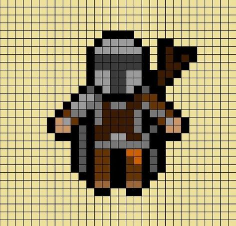 A pixel art template of The Mandalorian from Star Wars. Crochet Grogu, Nerdy Perler Beads, Star Wars Blanket, Pixel Art Minecraft, Star Wars Crochet, Hama Art, Perler Designs, Modele Pixel Art, Dragon Cross Stitch