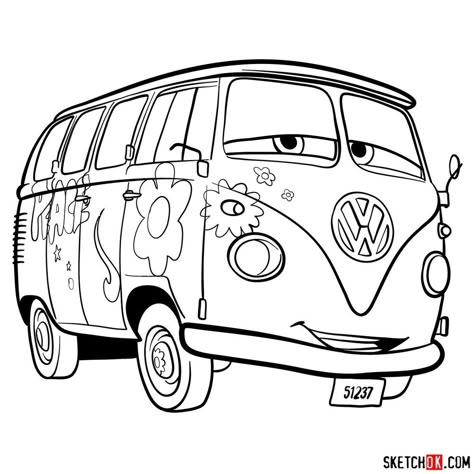 How to draw Fillmore from Pixar Cars Fillmore Cars, Bus Drawing, Easy Drawing Guides, Cars Coloring, Drawing Guides, Coloring Pages Inspirational, Cars Characters, Cars Coloring Pages, Free Adult Coloring Pages