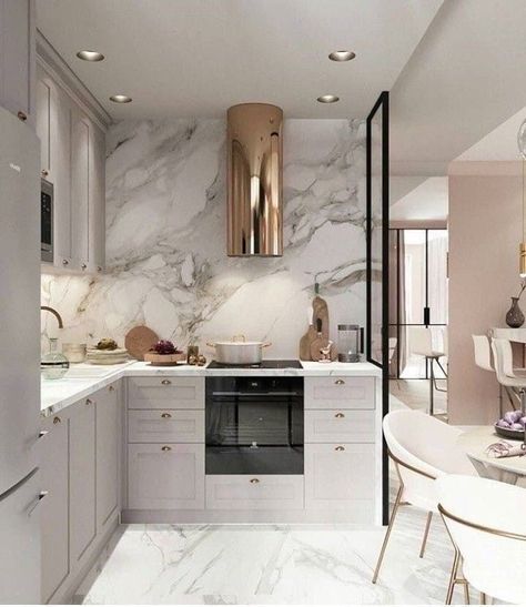 Painted Kitchen Cabinets Colors, Kitchen Design Decor, Luxury Kitchen Design, Kitchen Room Design, Luxury Kitchens, Decor Minimalist, Counter Tops, Luxury Kitchen, Home Decor Kitchen