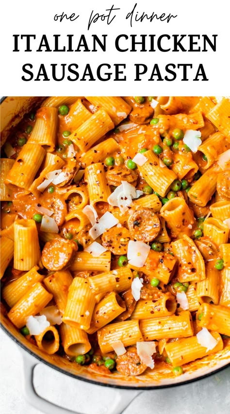 Sweet Italian Chicken Sausage, Chicken Sausage Recipes Pasta, Chicken Sausage Recipes, Chicken Sausage Pasta, Resep Pasta, Sausage Pasta Recipes, Spicy Pasta, Italian Chicken Sausage, Favorite Pasta Recipes