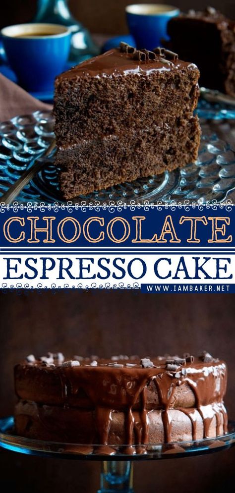 Expresso Cake, Chocolate Espresso Cake Recipe, Espresso Cake Recipe, Expresso Recipes, Chocolate Coffee Cake Recipes, Espresso Dessert, Chocolate Espresso Cake, Espresso Cake, Chocolate Cake With Coffee