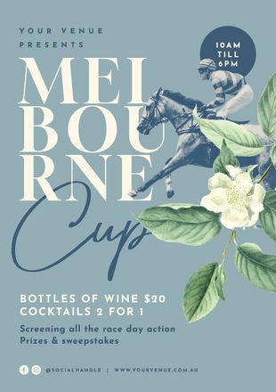 Melbourne Cup Poster, Horse Poster Design, Horse Event, Horse Spring, Horse Graphic, Pricing Templates, Horse Posters, Club Poster, Melbourne Cup