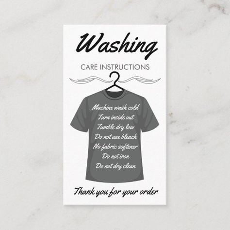 Care Instructions For Sublimation Shirts, Cards For Small Business, Small Business Online, Business Shirts, Business Card Size, Personalized Clothes, Shop Owner, Mothers Day Cards, Fabric Softener