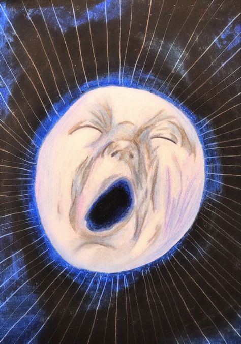 Yawning Moon, Moon Art, Surreal Art, Surrealism, Moon, Quick Saves, Art