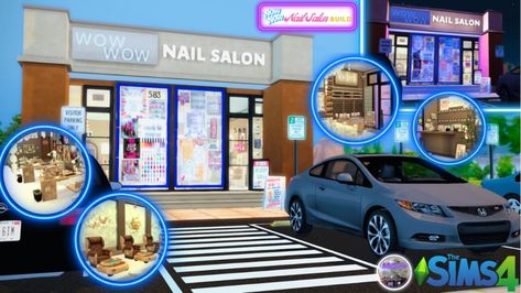 WOW WOW NAIL SALON 💅🏾 | coolwhipp22 on Patreon Sims 4 Nail Salon, Sims 4 Stores, Sims 4 Lots Cc, Sims 4 Restaurant, Sims 4 Nails, The Sims 4 Lots, Sims 4 Challenges, Sims 4 Lots, Sims 4 Cc Kids Clothing