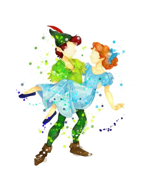 Peter Pan Watercolor, Disney Sublimation, Disney Watercolor, Peter Pan Art, Disneyland Parks, Pan Photo, Animation Disney, Disney Printables, Disney Wallpapers