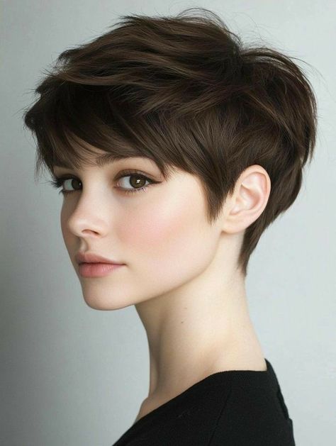 Haircut Styles For Thick Hair, Styles For Thick Hair, Fantasy Species, Pixie Haircuts For Thick Hair, Feminine Short Hair, Pixie Haircut Styles, Haircuts For Thick Hair, Thick Hair Cuts, Short Hair Pixie Cuts