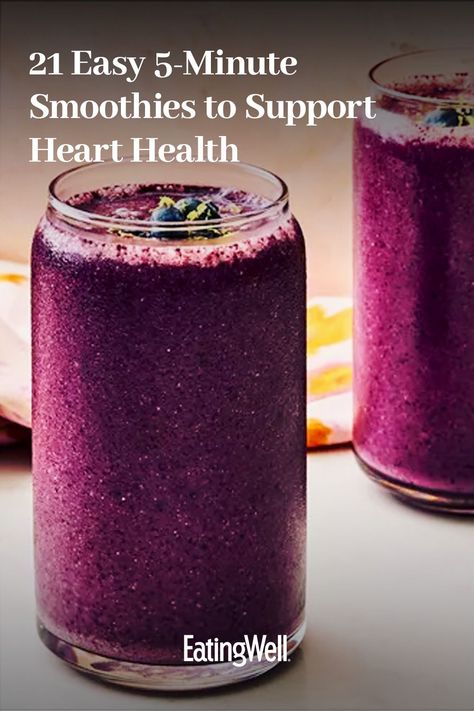 These quick, easy and flavorful smoothies are ready in just 5 minutes and are made low in sodium and saturated fat to help support a healthy heart. Try our Ultimate Healthy Breakfast Smoothie or our Anti-Inflammatory Lemon-Blueberry Smoothie for something that’s quick, easy and helps you feel your best. Foods Low In Saturated Fats, Heart Health Smoothies, Smoothies For Heart Health, Best Smoothies For Gut Health, Cholesterol Lowering Smoothie Recipes, Low Sodium Smoothies, Healthy Low Calorie Smoothies, Heart Healthy Drinks, Smoothies For Kidney Health