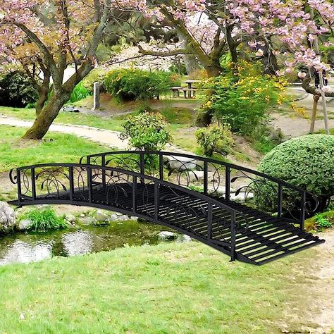 Arched Bridge, Arched Garden Bridge, Outdoor Zen Garden, Yard Bridge, Japanese Garden Decor, Garden Bridge Design, Pond Bridge, Pagoda Garden, Earth Bag Homes