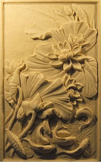 Haisun Eco Stone Wall Art Wall Relief Sculpture, Wood Carving Art Sculpture, Arts And Crafts Tile, Lotus Sculpture, Wall Relief, Asian Sculptures, Sandstone Wall, Stone Wall Art, Clay Wall Art