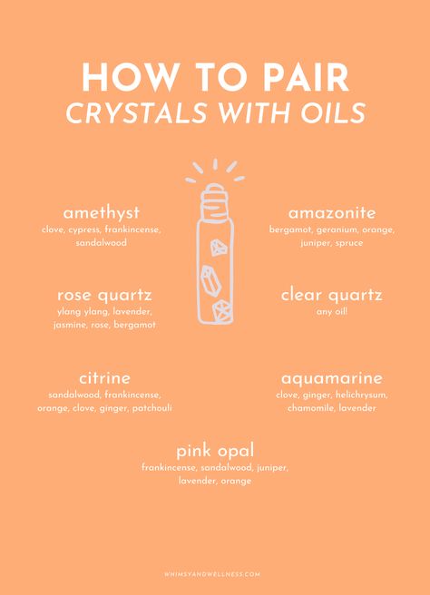 Essential Oil Tips, Crystal Oil Roller, Crystal Essential Oil Roller, Healing With Essential Oils, Essential Oils And Their Uses Witchcraft, Crystal Roller Bottle, Essential Oils Magick, Essential Oils For Witches, Essential Oil Roller Ball Blends