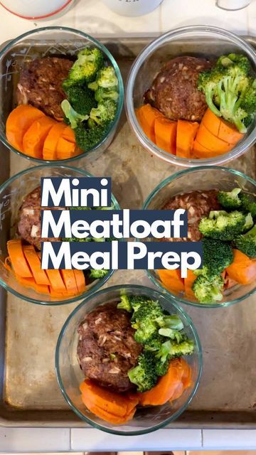 KRISTA POOL | stayfitmom.com on Instagram: "Here’s another simple #mealprep idea for you! Find this in MyFitnessPal by searching: Stay Fit Mom Mini Meatloaf. Here’s the recipe below! Meatloaf Ingredients: 2 pounds ground beef (90/10) 1.5 cups diced onions 1 large egg 1/4 cup oat flour 1/2 cup tomato sauce 1 T. Italian seasoning 1/8 t. paprika Salt & pepper Sides: 20 oz. baked sweet potatoes 10 oz. steamed broccoli Instructions: 1. Combine all meatloaf ingredients well. Shape into 5 mini lo Individual Casserole Dish Recipes, Mini Meatloaf Meal Prep, Individual Meal Prep Ideas, Meal Prep Meatloaf, Individual Casserole Recipes, Glass Bowl Oven Meal Prep, Stayfitmom Meal Prep, Single Serving Meal Prep, Krista Pool Stay Fit Mom