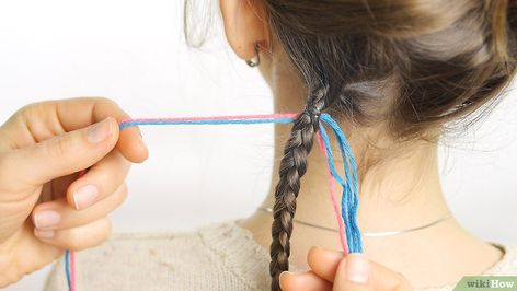 How to Braid Your Hair With Thread: 12 Steps (with Pictures) Hair With Thread, Thread Hair Wraps, How To Make Braids, Braid Embroidery, Princess Leia Hair, Braid Your Hair, Boho Hair Wrap, Hair Threading, Hair Yarn