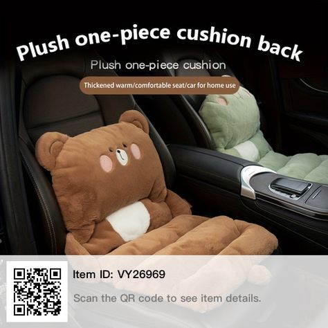 Car Seat Pad, Cozy Seats, Car Cushion, Car Seat Cushion, Office Seating, Booster Seat, Car Interior Accessories, Bear Plush, Chair Cover