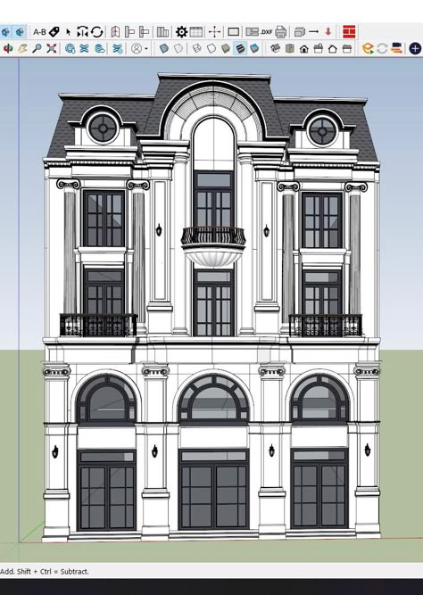 Neoclassical Building Facade, Classical Architecture Exterior, Neoclassic Exterior, Classic Facade Design, Modern Neoclassical Architecture, Parisian Buildings, Neo Classical Architecture, New Classical Architecture, Building Design Plan