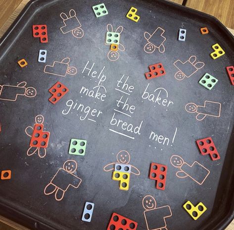 Gingerbread Man Tuff Tray, Traditional Tales Eyfs, Gingerbread Man Eyfs, Gingerbread Activities Preschool, Gingerbread Man Math, Eyfs Provision, 3 Little Pigs Activities, Gingerbread Man Story, Tuff Tray Ideas Toddlers