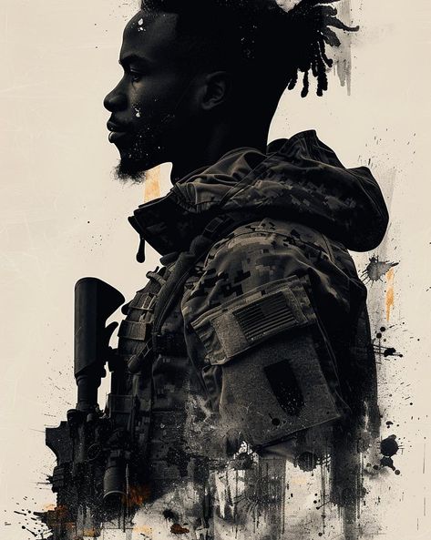 Unlock your creativity with our FREE MidJourney-inspired digital art! PROMPT: silhouette of a modern black American soldier, logo design, simple colors --ar 2:3 --style raw --stylize 750 #DigitalArt #CreativeJourney #freebies #aicommunity #midjourney #createwithai Don’t forget to save, share, and like! Tactical Design, Logo Design Simple, Soldier Graphic, American Soldier, Military Design, American Soldiers, Black American, Simple Colors, Design Simple