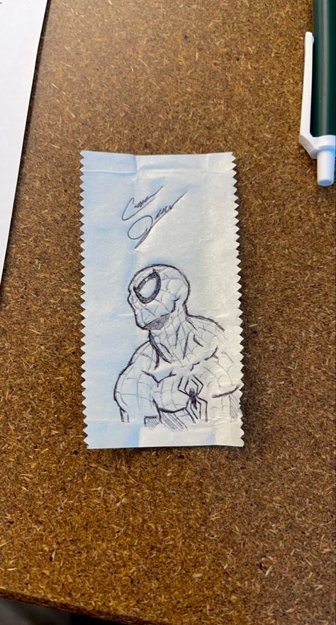 Gum Rapper Art Heart, Gum Wrapper Drawings, Gum Wrapper Crafts, Gum Rapper Art, Goofy Spiderman, Spiderman Aesthetic, Gum Wrapper, Art Teaching Resources, Ib Art