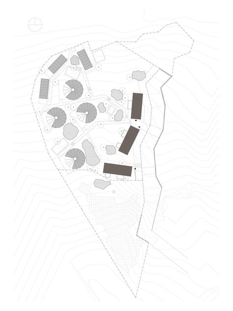 Gallery of Glamping on the Rock / ArchiWorkshop - 18 Eco Pods, Drawing Sites, Glamping Site, Bus Terminal, Site Plans, Plan Drawing, Site Plan, Architecture Plan, Autocad