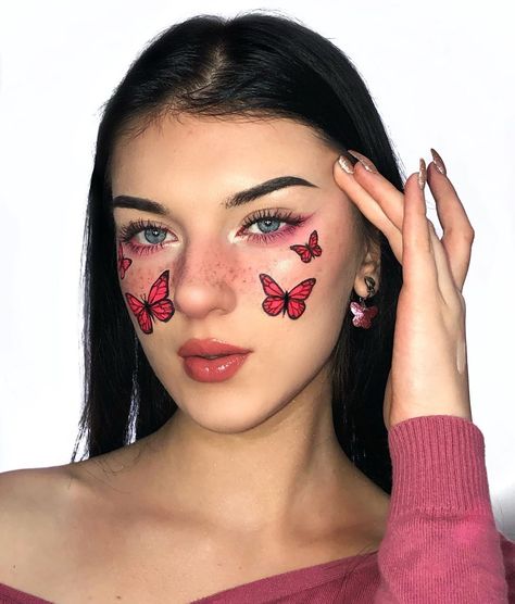 Butterfly Emoji, Snapchat Faces, Snapchat Emojis, Butterfly Face Paint, Butterfly Face, Snapchat Filter, Make Up Inspo, Eye Painting, Snapchat Filters