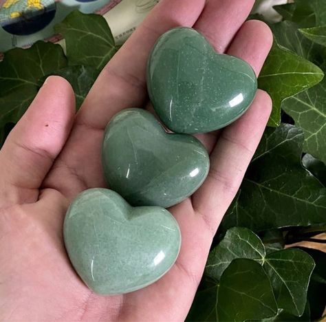 Green Inspo, Sage Green Aesthetic, Heart Shaped Rocks, Sage Green Wallpaper, Mint Green Aesthetic, Green Pictures, Crystal Aesthetic, Pretty Rocks, Aesthetic Green