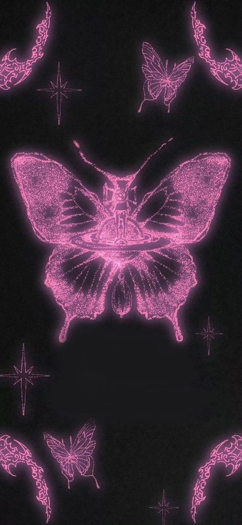 Pink And Black Butterfly Wallpaper, Emo Pink Wallpaper, Pink And Black Aesthetic Grunge Wallpaper, Y2k Butterfly Wallpaper, Pink Gothic Wallpaper, Vivienne Westwood Wallpaper, Hyperpop Wallpaper, Viviane Westwood, Black Phone Background