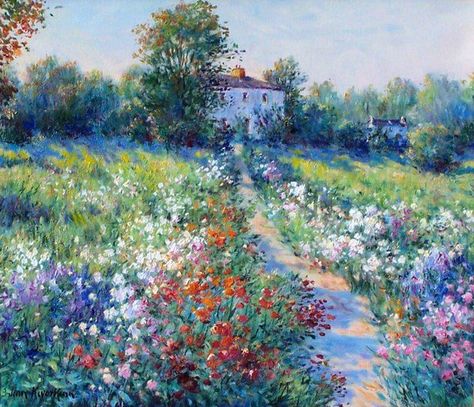 Claude Monet Art, Monet Art, Monet Paintings, Garden Painting, Impressionism Art, Paintings I Love, Impressionist Paintings, Impressionist Art, Aesthetic Painting