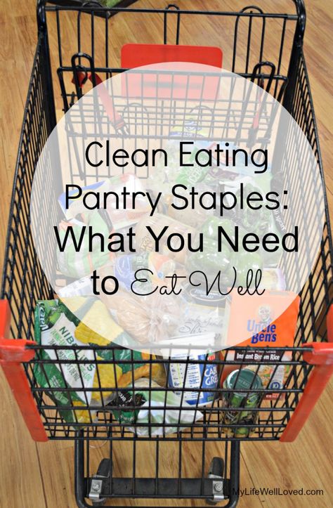 The Clean Eating pantry staples you need in your kitchen to help you succeed at quick and easy healthy meals Clean Eating Pantry, Grocery Ideas, Clean Pantry, Pantry List, Clean Eating Grocery List, Pantry Ideas, Healthy Grocery List, Eating Tips, Healthy Clean Eating