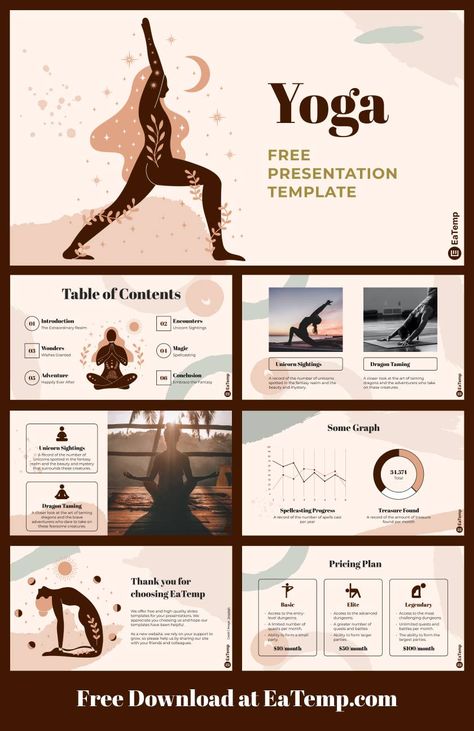 Yoga 13 Yoga Presentation, Wish Granted, Google Slides Theme, Presentation Layout, Power Point Template, Elegant Aesthetic, Ppt Presentation, Free Yoga, Template Google