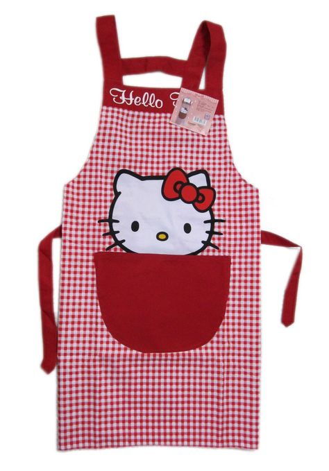 Hello kitty apron Red Sanrio, Hello Kitty Kitchen, Garden Apron, Hello Kitty Merchandise, Hello Kitty House, Craft Apron, Apron Sewing Pattern, Kitchen Craft, Hello Kitty Accessories