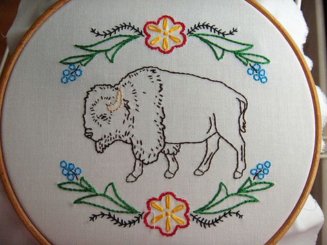 Buffalo Buffalo Embroidery, Cow Skull Embroidery, Cow Hand Embroidery, Bison Embroidery Pattern, Buffalo Cross Stitch, Bison Embroidery, Cheyenne Aesthetic, Bull Embroidery, Pug Embroidery