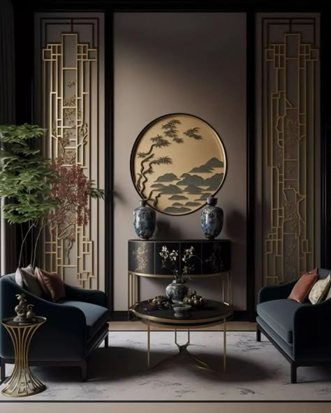 Modern Chinese Interior, King Size Bed Designs, Chinese Interior Design, Indochine Interior, Chinese Style Interior, Chinese Room, Asian Interior Design, Zen Interiors, Chinese Interior