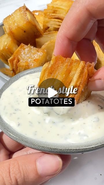 Isabelle Dunn | French Recipe Videos on Instagram: "1000-LAYER POTATOES 🇫🇷💥SAVE the recipe👇🏼

Welcome back to my French style potatoes - This one is a cracker; that CRUNCH! All you’ll need is a bit of patience as the potatoes take 2 hour to cook initially and need to chill overnight too… having said that, each step is actually pretty straight forward and it’s a great one to make ahead of time if you have guests! 

To make them, all you’ll need:
8-10 large potatoes
1 cup butter 
1 tsp garlic powder
1 tsp nutmeg
Salt/ pepper
Oil for frying 

A mandolin also makes the job a lot quicker and easier! 

👩🏽‍🍳This is how you make them…

⭐️Preheat oven to 120℃ / 250℉. Use a mandolin to thinly slice the potatoes. Pour 1/2 cup melted butter over the sliced potatoes and 1 tsp garlic powder, 1ts 1000 Layer Potatoes, Layer Potatoes, Layered Potatoes, Layered Potato, French Recipe, Small Dishes, French Recipes, Recipe Videos, Straight Forward