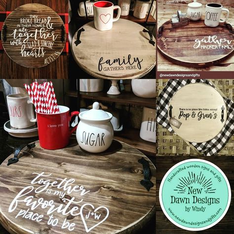 Anyone ever wonder where the name Lazy Susan came from? Poor Susan! Lots of cute designs added to the website but the possibilities are… Wood Lazy Susan Ideas, Diy Lazy Susan Ideas, Lazy Susan Ideas, Lazy Susan Designs, Noodle Boards, Caulk Paint, Diy Lazy Susan, Wood Trays, Farmhouse Glam