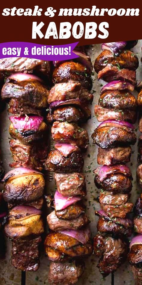 Smoked Kabob Recipes, Beef Shish Kebabs Recipes, Steak Shish Kabob Ideas, Smoked Kabobs, Grilling Recipes Meat, Steak Kabobs On The Grill, Meats To Grill, Marinated Steak Kabobs, Grilled Kabobs