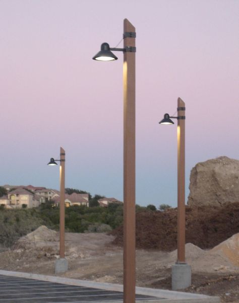 Ranch Entrance Ideas, Solar Lamp Post, Castle Project, Awning Lights, Large Backyard Landscaping, Boho Lighting, Street Lighting, Outdoor Lamp Posts, Concrete Light