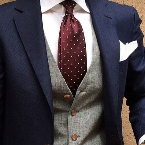 The grey waistcoat is a great compliment to the navy suit and maroon tie. Don't be afraid to experiment. White Tuxedo Wedding, Wedding Suits Men Blue, Wedding Suits Men Grey, Grey Waistcoat, Maroon Tie, Navy Suits, Groom Wedding Attire, Blue Suit Wedding, Maroon Wedding