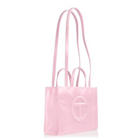 telfar tote bag in pink Small Eggplant, Logo A, Survival Kit, Everyday Bag, Shopping Bags, Medium Bags, Embossed Logo, Large White, Large Bags