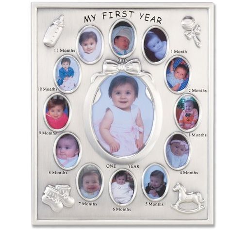 Lawrence Frames Silver Plated My First Year Picture Frame >>> Read more at the image link. Noahs Ark Nursery, Multi Picture Frames, One Year Pictures, Baby Picture Frames, 8x10 Picture Frames, First Year Photos, Metal Photo Frames, My First Year, Collage Picture Frames