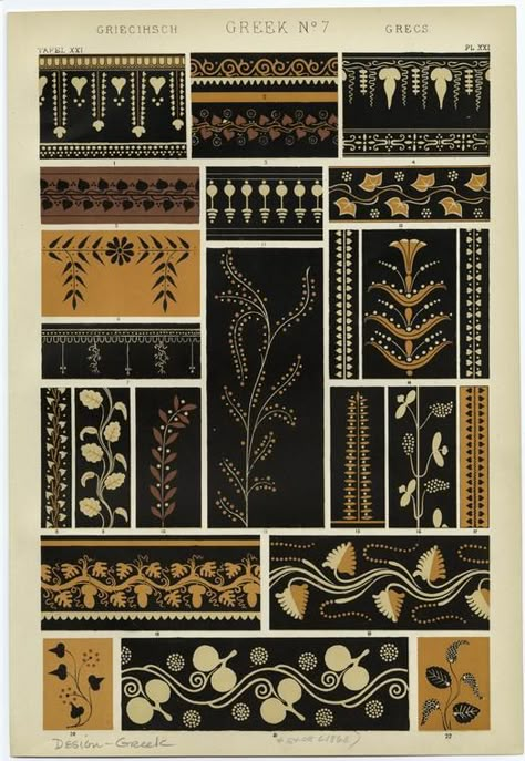 Grammar Of Ornament, Owen Jones, Greek Pattern, Marquesan Tattoos, Ancient Greek Art, Greek Pottery, Graphic Design Books, Greek Vases, Greek Design