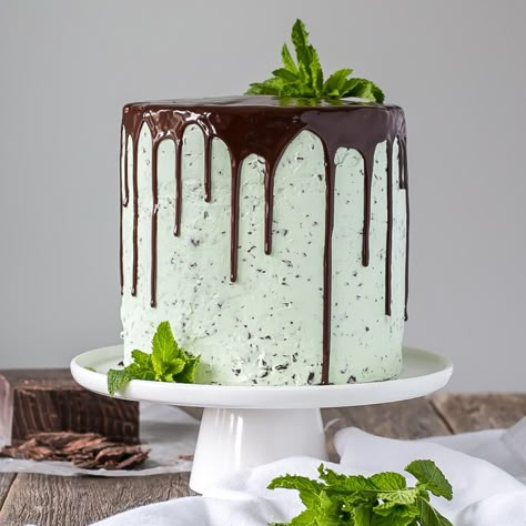 Mint Chocolate Chip Cake, Butterbeer Cake, Mint Chocolate Cake, Mint Cake, Chocolate Chip Cake, Decadent Chocolate Cake, Mint Chocolate Chip, Summer Cakes, Classic Cake