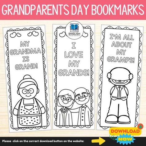 Fun Prek Teachers | Free Grandparents Day Bookmarks  | Facebook Grandparents Day Poem Free Printable, Grandparents Day Poem, Grandparents Diy, Grandparents Day Crafts, Prek Teacher, Jesus Book, Free Teacher, Grandparents Day, Book Marketing