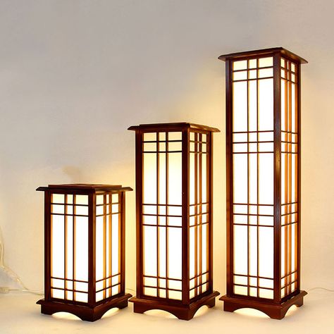 Chinese Classical Table Lamp Creative Wooden Floor Lamp Bedroom Study Floor Standing Lighting Japan Lighting, Floor Lanterns Decor, Cheap Floor Lamps, Modern Japanese Style, Floor Lantern, Wooden Floor Lamp, Japanese Lamps, Wooden Floor Lamps, Large Floor Lamp