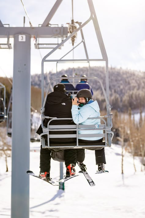 Ski Chair Lift Engagement Photos Beaver Creek Ski Engagement Pictures, Ski Engagement, Ski Engagement Photos, Skiing Engagement Photos, Ski Proposal, Snowboarding Proposal, Snowboard Engagement Photos, Snowboarding Engagement Photos, Engagement Photos Skiing