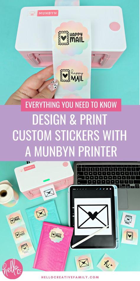 Designing Stickers, Business Labels, Sticker Printer, Custom Vinyl Stickers, Creative Planner, Thermal Label Printer, How To Make Labels, How To Make Stickers, Thermal Labels