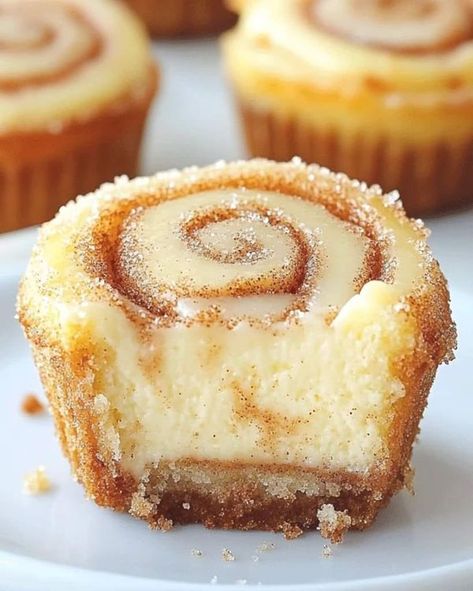 Cinnamon Swirl Cheesecake, Roll Cheesecake, Cinnamon Roll Cheesecake, Easy Cheesecake, Cinnamon Swirl, Mini Cheesecakes, Creamy Cheesecake, Graham Cracker Crumbs, Graham Cracker