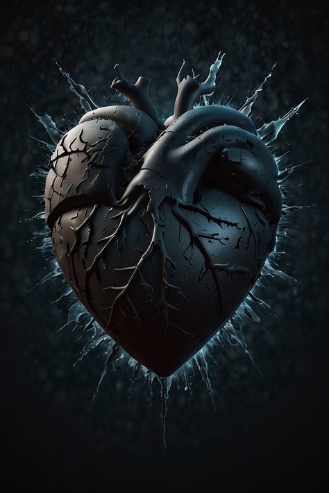 Froze cracked dark Heart 1 Cold Heart, Dark Heart, Heart Melting, Concept Art, Illustration Art, Sketch, Romance, Illustrations, Art