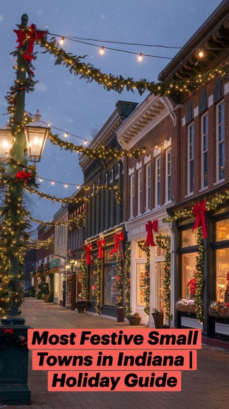 Small Town Festival, Things To Do In Indiana, Indiana Travel, Christmas Light Displays, Holiday Guide, Christmas Markets, Historical Landmarks, Scenic Beauty, Holiday Magic